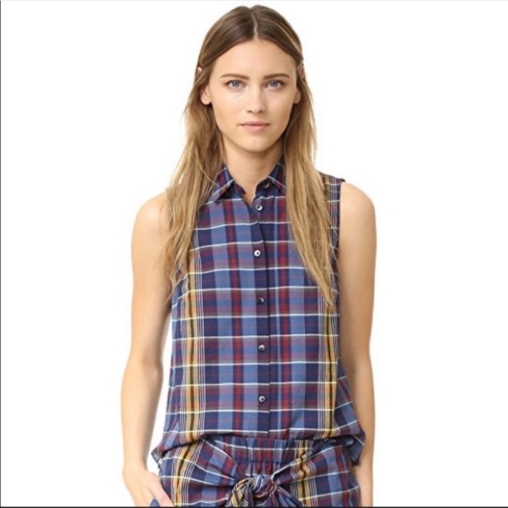 MADEWELL Moment Sleeveless Plaid Top